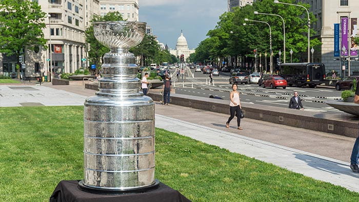 The Stanley Cup on display