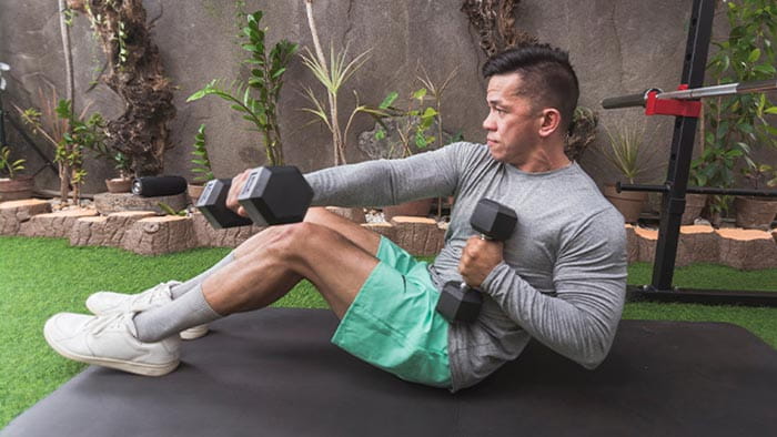 Man working out with dumbbells