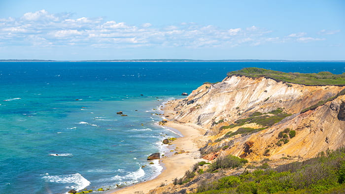 The beach and cliffs of Martha's Vineyard