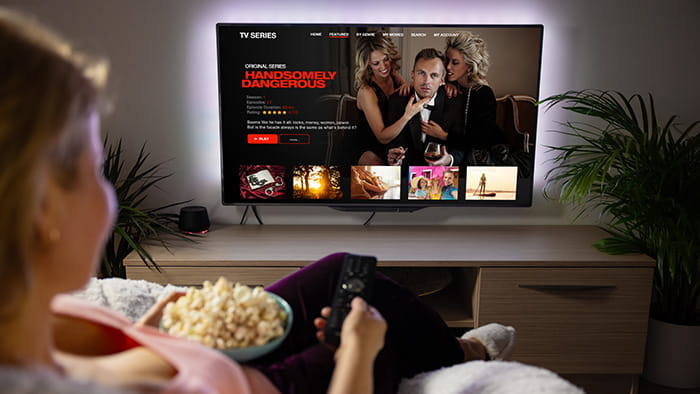 A women watching Netflix