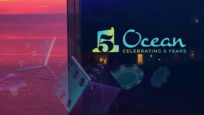 Ocean Casino Resort logo with the hotel and Atlantic ocean in the background