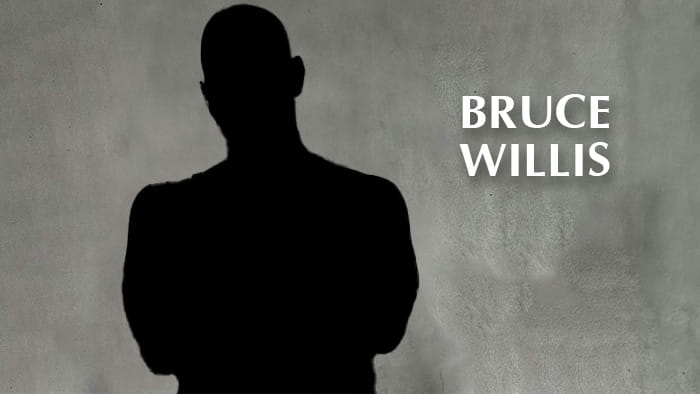 A silhouette representing Bruce Willis