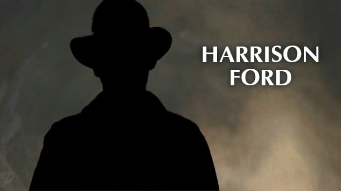 A silhouette representing Harrison Ford