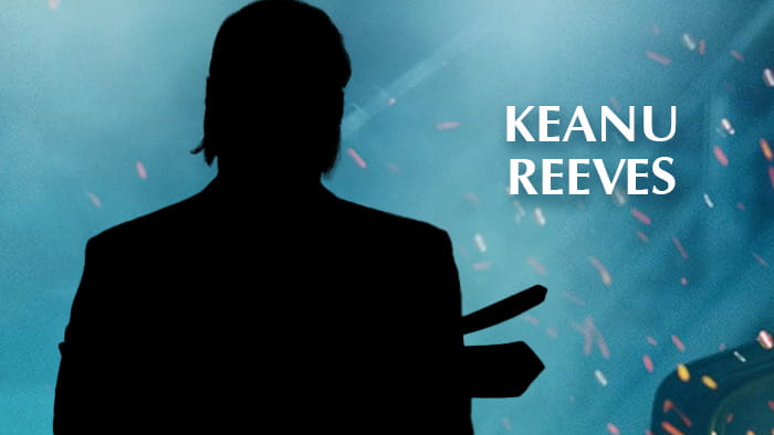 A silhouette representing Keanu Reeves