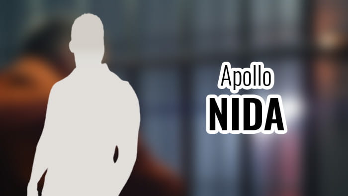 A silhouette representing Apollo Nida.
