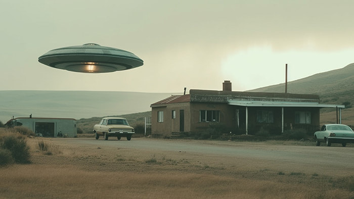 Depiction of a UFO, symbolizing the mystery of the Roswell Incident
