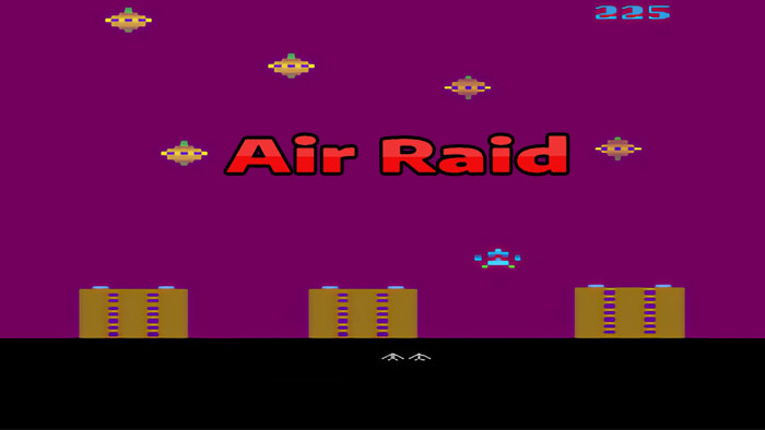The distinctive T-shaped cartridge of Air Raid for the Atari 2600