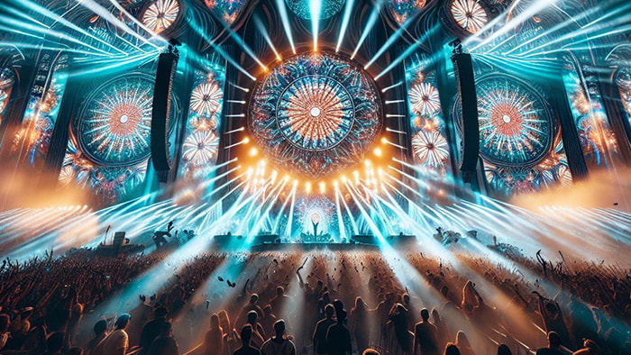 Spectacular light show and energetic crowd at Electric Daisy Carnival Las Vegas