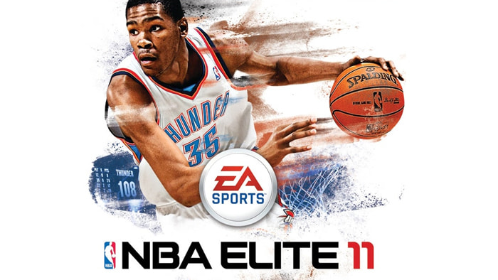 NBA Elite 11 cover art featuring its unique basketball theme