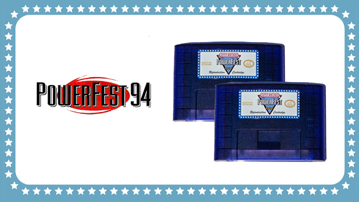 The rare PowerFest '94 cartridge for SNES, a symbol of 90s gaming competitions