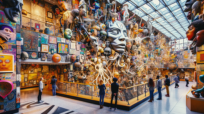 The American Visionary Art Museum in Baltimore, Maryland, showcasing unique and unconventional art pieces created by self-taught artists
